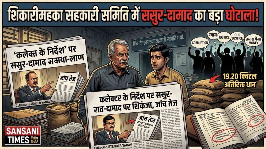 शिकारीमहका सहकारी समिति में घोटाले के आरोप, कलेक्टर के निर्देश पर ससुर-दामाद पर जांच तेज addtext 04 24 09.41.48
