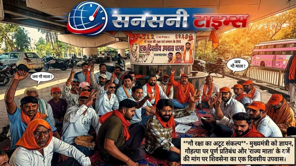 गौ माता के सम्मान में शिवसेना का उपवास धरना, मुख्यमंत्री के नाम जिलाधीश को सौंपा ज्ञापन addtext 04 27 07.23.00