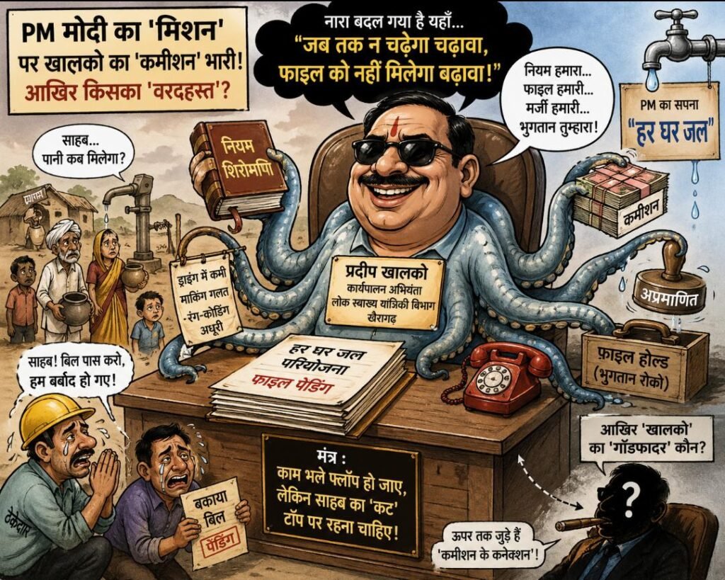 PM मोदी के ‘हर घर जल’ मिशन पर खालको का ‘कमीशन’ भारी? खैरागढ़ PHED में फाइलों पर ‘चढ़ावा’ का आरोप img 20260427 wa0011