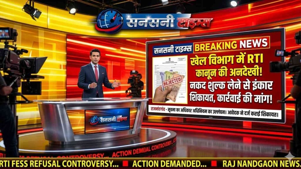 जिला खेल एवं युवक कल्याण विभाग में RTI कानून की अनदेखी! नकद शुल्क लेने से इंकार पर शिकायत, कार्रवाई की मांग addtext 05 27 10.43.13
