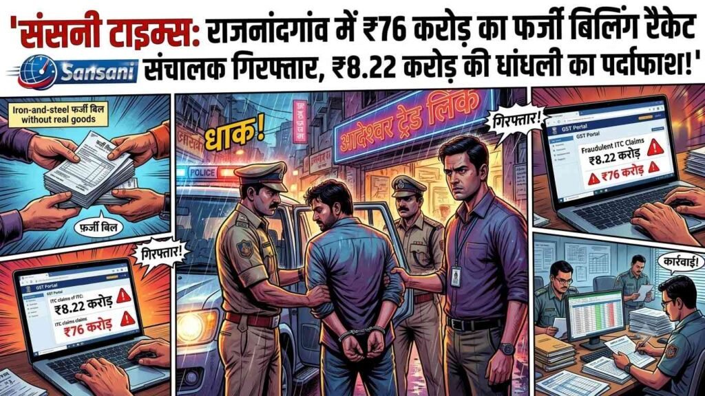 76 करोड़ की फर्जी बिलिंग का भंडाफोड़: राजनांदगांव के कारोबारी गिरफ्तार, 8.22 करोड़ की संदिग्ध ITC का खुलासा addtext 06 25 01.32.05