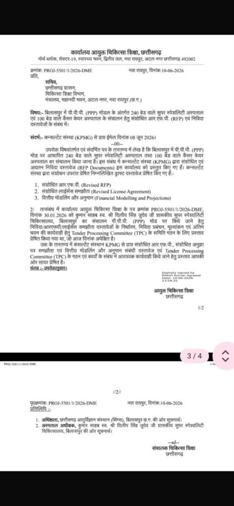बिलासपुर: 200 करोड़ से बने सुपर स्पेशलिटी अस्पताल पर कांग्रेस के सवाल, PPP मॉडल को लेकर सरकार से मांगा जवाब 1002166240