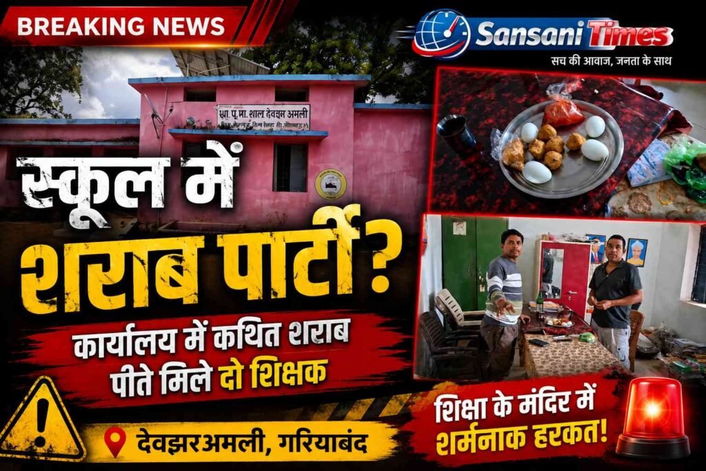 शिक्षा के मंदिर में शर्मनाक कथित कृत्य! स्कूल कार्यालय में शराब पीते मिले दो शिक्षक, पत्रकारों से अभद्रता का भी आरोप addtext 08 01 11.54.24