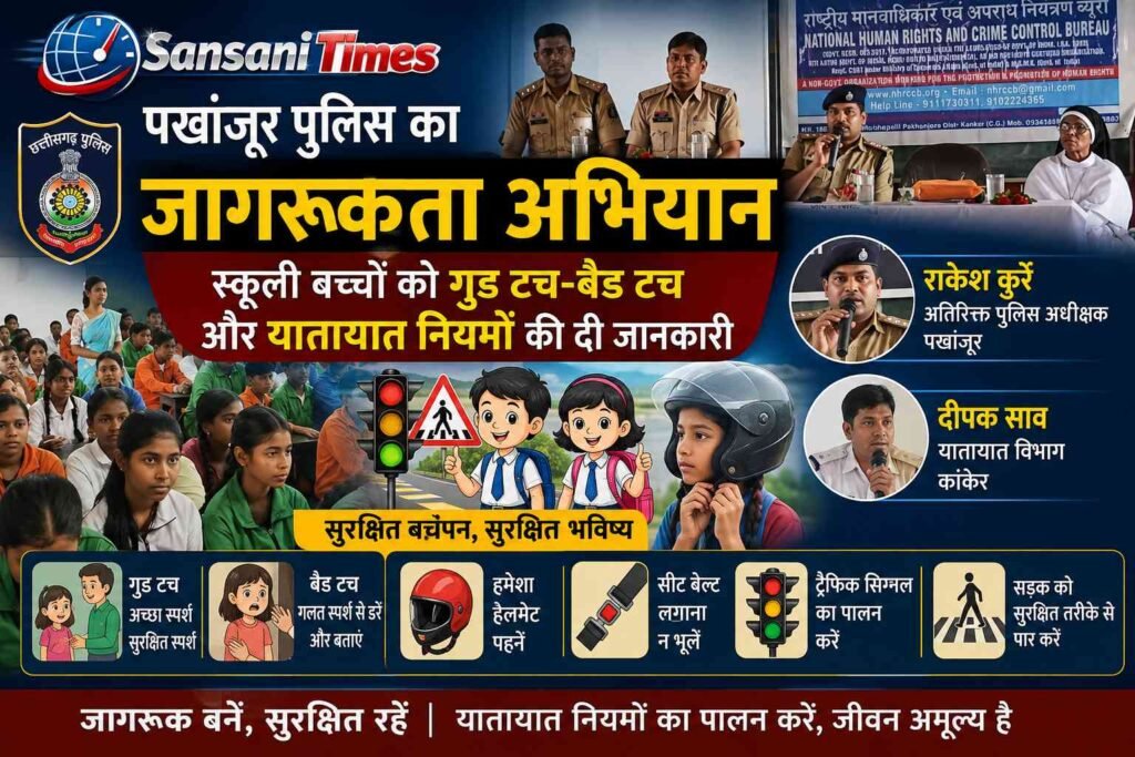 पखांजूर पुलिस का जागरूकता अभियान: स्कूली बच्चों को गुड टच-बैड टच और यातायात नियमों की दी जानकारी addtext 08 05 03.38.13