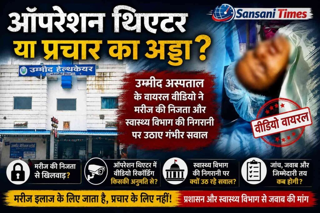 ऑपरेशन थिएटर या प्रचार का अड्डा? उम्मीद अस्पताल के वायरल वीडियो ने मरीज की निजता और स्वास्थ्य विभाग की निगरानी पर उठाए गंभीर सवाल addtext 08 20 09.07.06