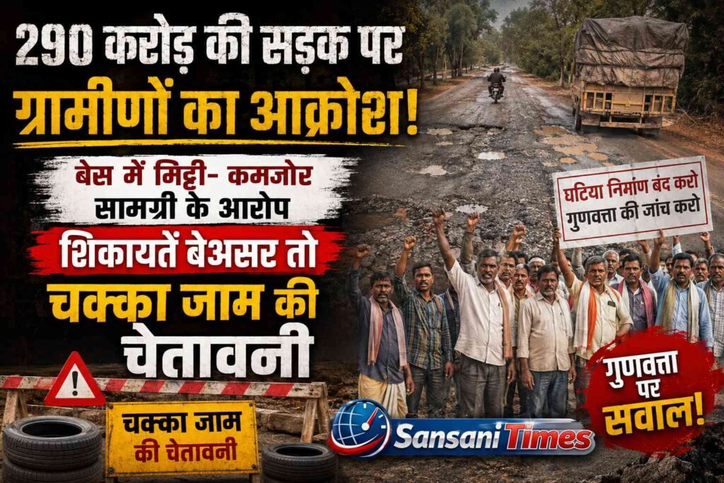 290 करोड़ की सड़क पर ग्रामीणों का आक्रोश! बेस में मिट्टी- कमजोर सामग्री के आरोप, शिकायतें बेअसर तो चक्काजाम की चेतावनी addtext 09 16 01.22.41