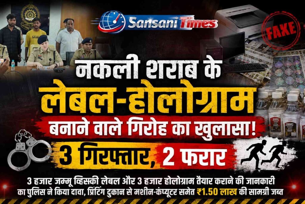 नकली शराब के लेबल-होलोग्राम बनाने वाले गिरोह का खुलासा, 3 आरोपियों को पुलिस ने किया गिरफ्तार addtext 09 18 05.34.30